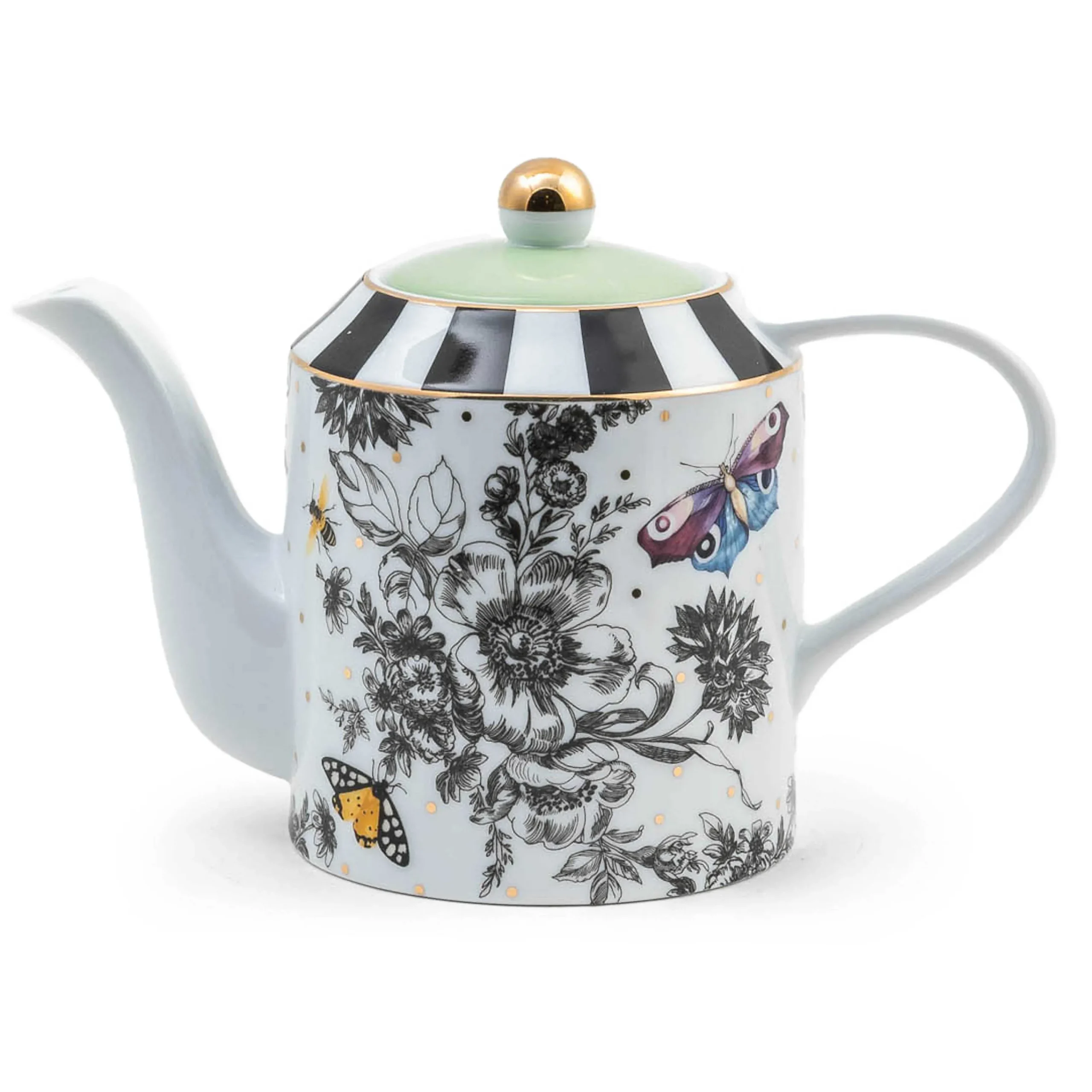MacKenzie-Childs Spring|Serveware<Butterfly Toile Teapot