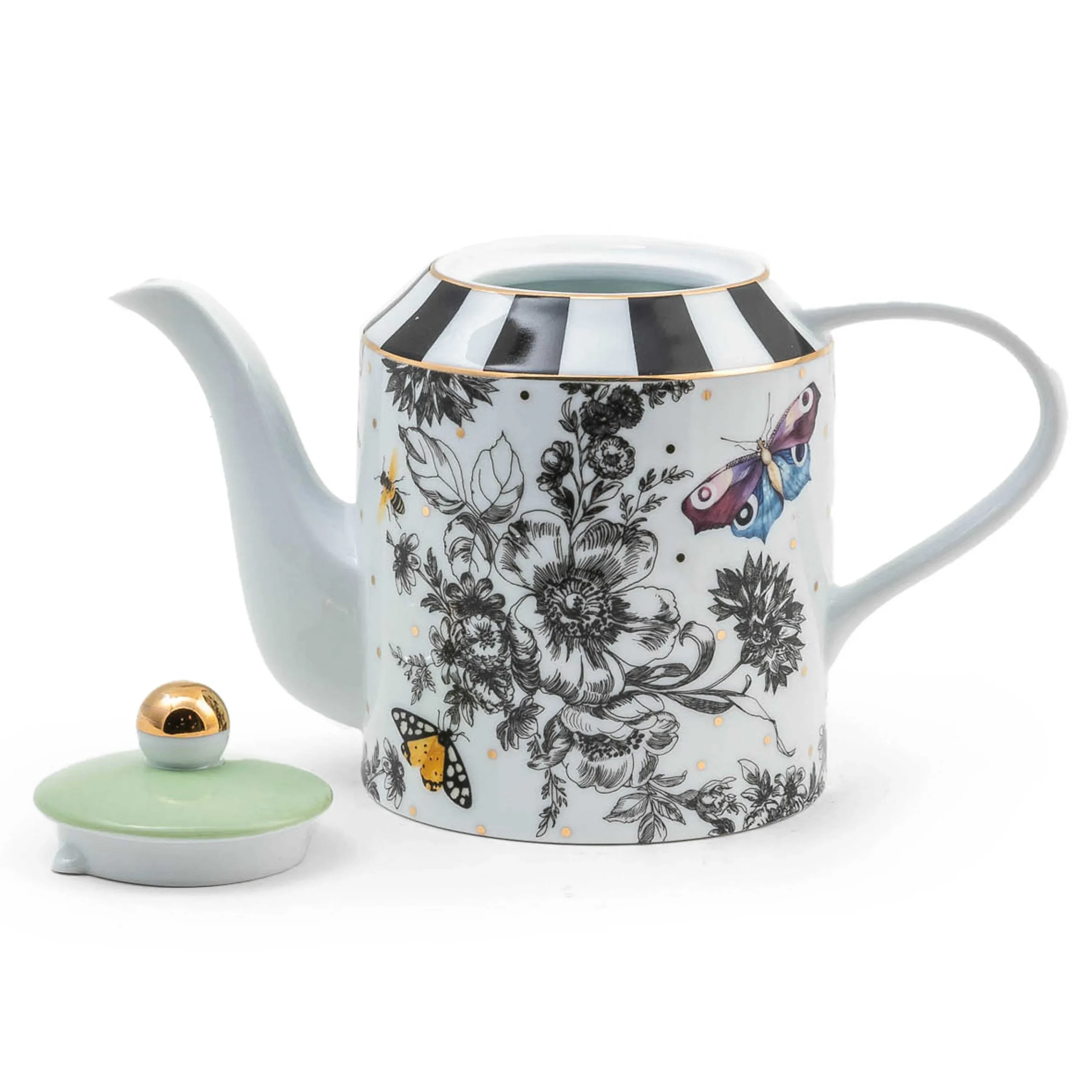 MacKenzie-Childs Spring|Serveware<Butterfly Toile Teapot