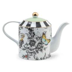 MacKenzie-Childs Spring|Serveware<Butterfly Toile Teapot
