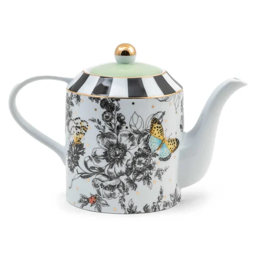 MacKenzie-Childs Spring|Serveware<Butterfly Toile Teapot