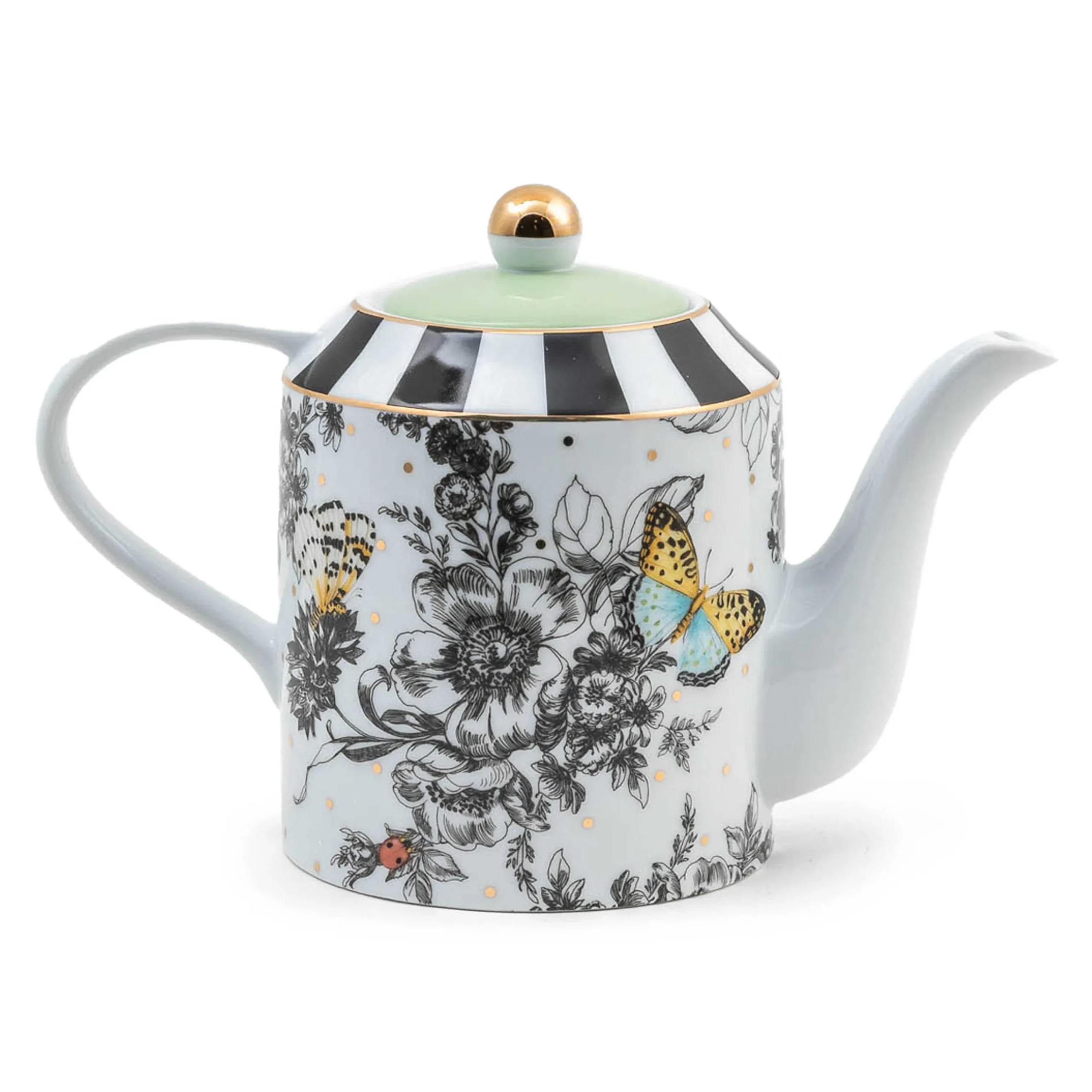 MacKenzie-Childs Spring|Serveware<Butterfly Toile Teapot