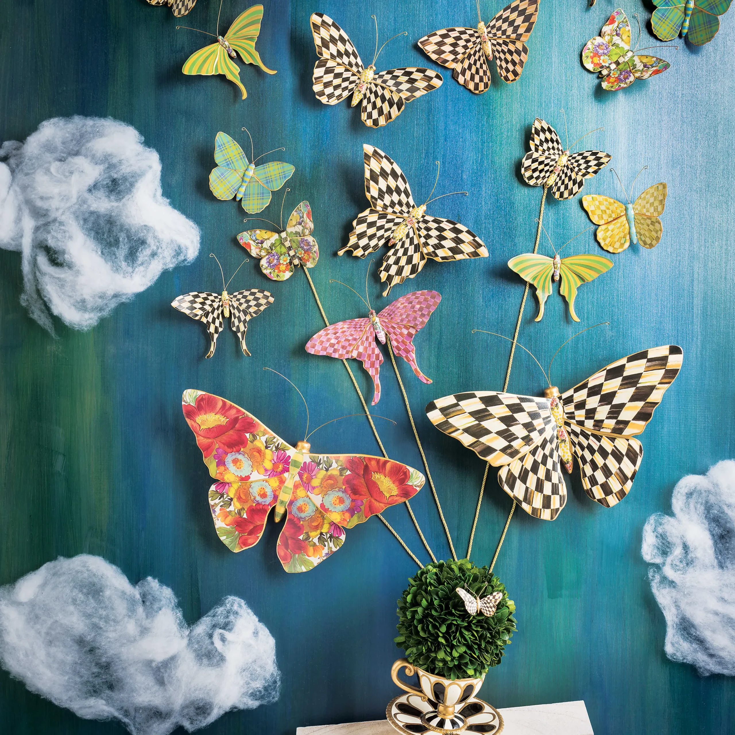 MacKenzie-Childs Room Accents<Butterfly Trio Wall Decor - Pond