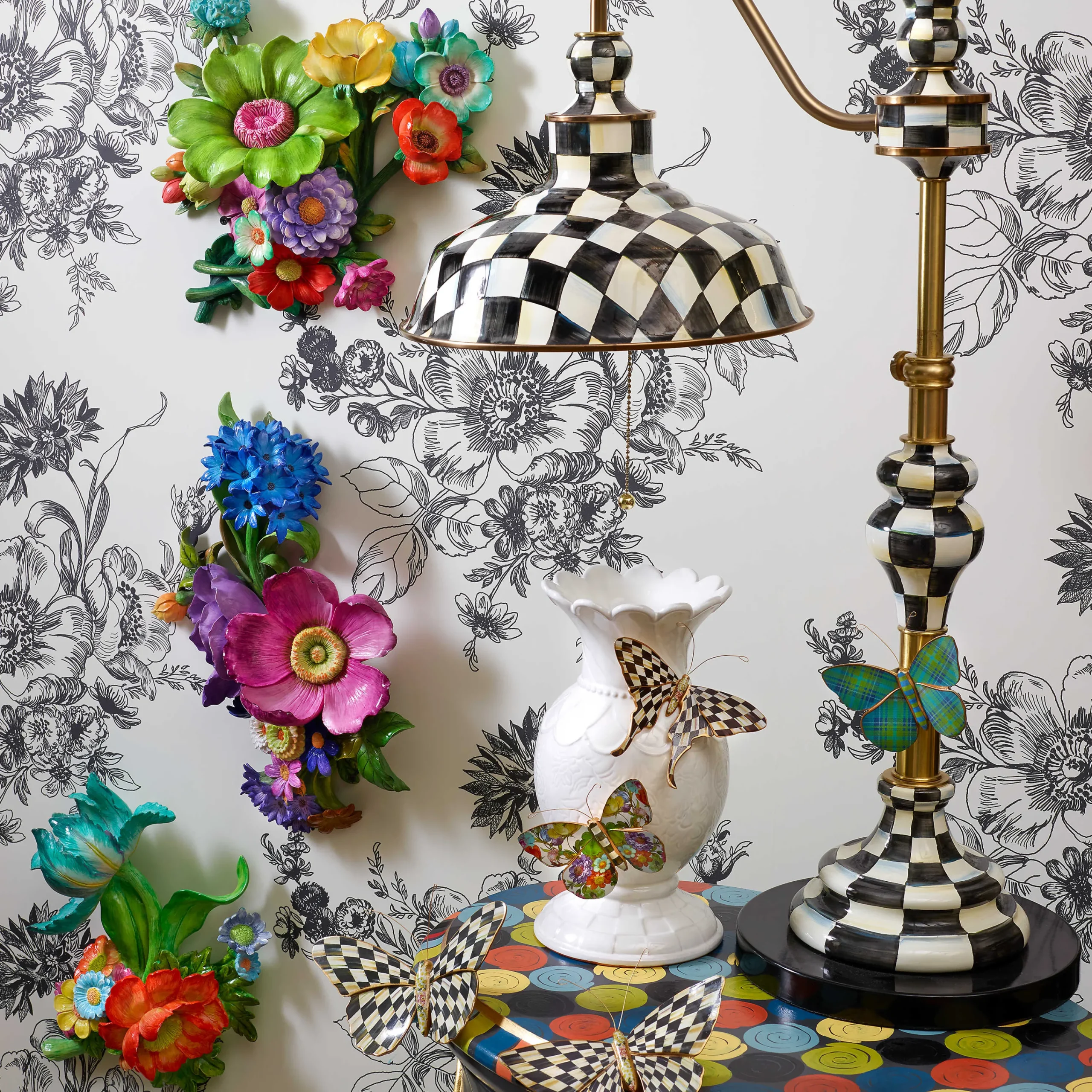 MacKenzie-Childs Room Accents<Butterfly Trio Wall Decor - Pond