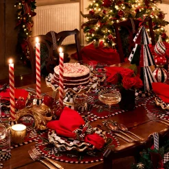 MacKenzie-Childs Holiday|Candles & Fragrances<Candy Cane Dinner Candles, Set of 2