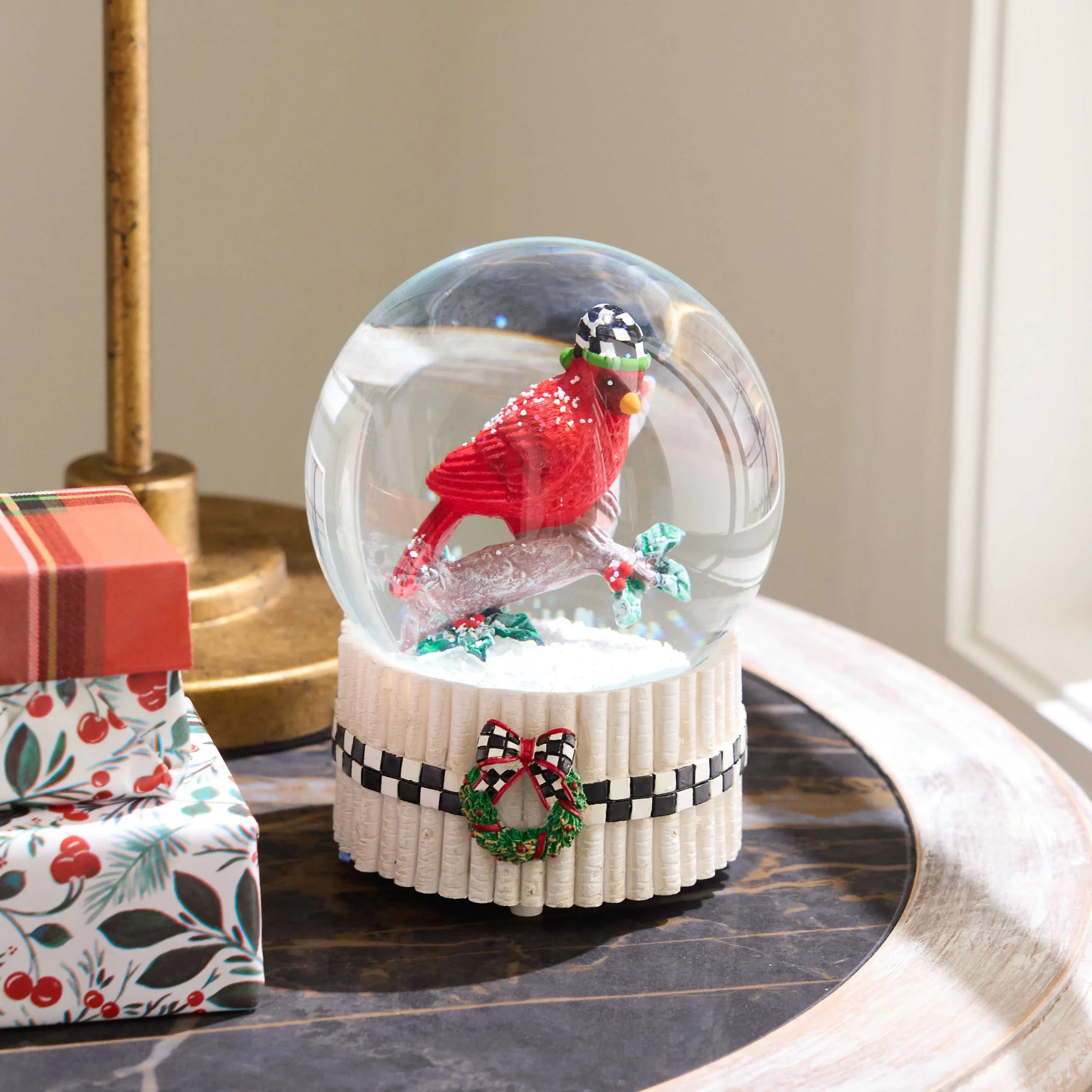 MacKenzie-Childs Holiday|Room Accents<Cardinal Snow Globe
