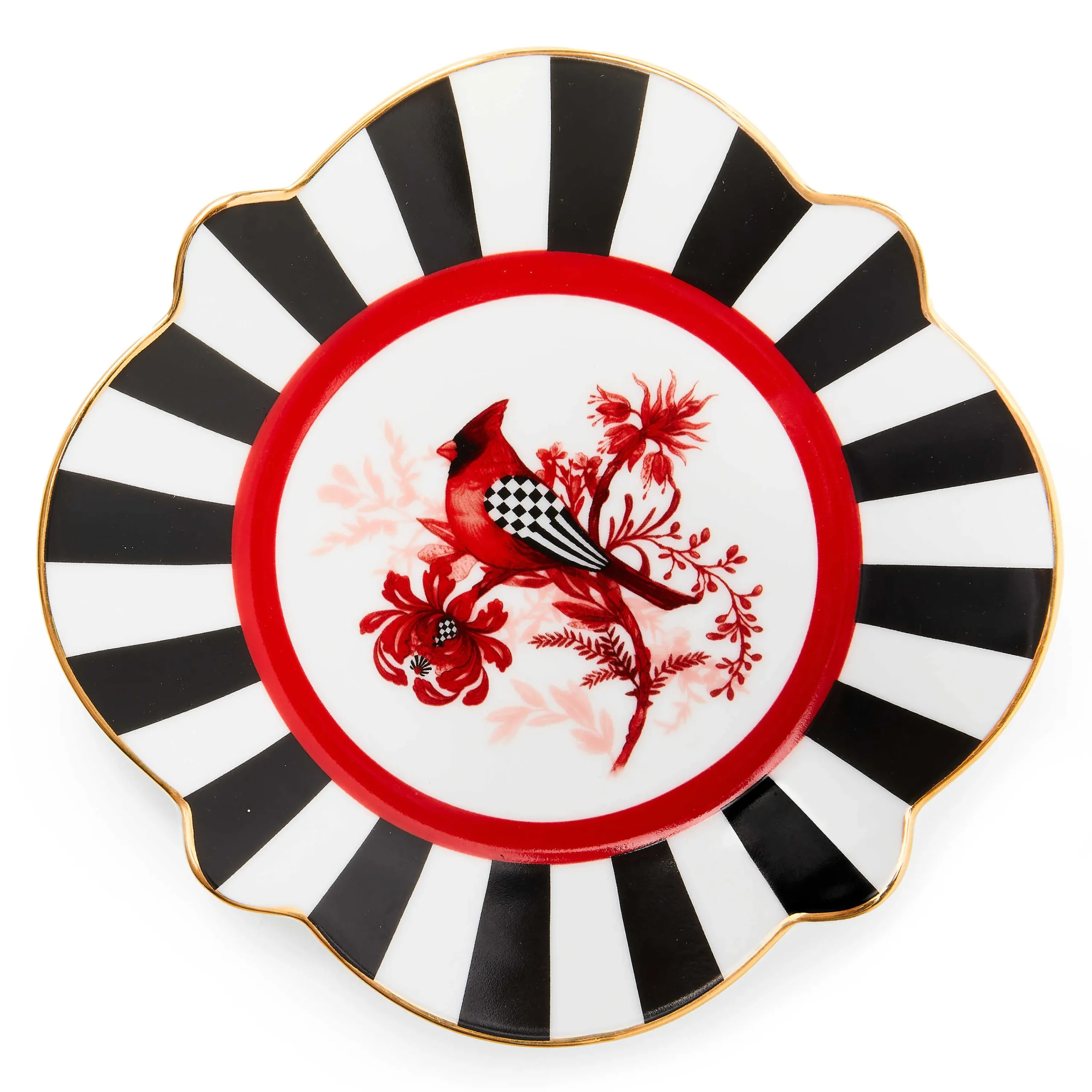 MacKenzie-Childs Holiday|Dinnerware & Flatware<Cardinal Toile Bread  Butter Plate
