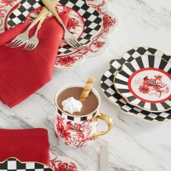 MacKenzie-Childs Holiday|Dinnerware & Flatware<Cardinal Toile Bread  Butter Plate