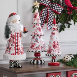 MacKenzie-Childs Holiday|Room Accents<Cardinal Toile Santa with Cardinal