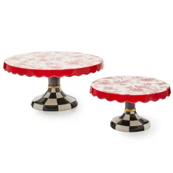 MacKenzie-Childs Serveware<Cardinal Toile Small Pedestal Platter