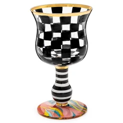 MacKenzie-Childs Fall Entertaining|Drinkware<Carnival Black Wine Glass