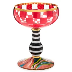 MacKenzie-Childs Spring|Drinkware<Carnival Fuchsia Coupe Glass
