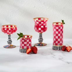 MacKenzie-Childs Spring|Drinkware<Carnival Fuchsia Coupe Glass