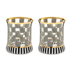 MacKenzie-Childs Drinkware<Carnival Sterling Tumbler Glass, Set of 2