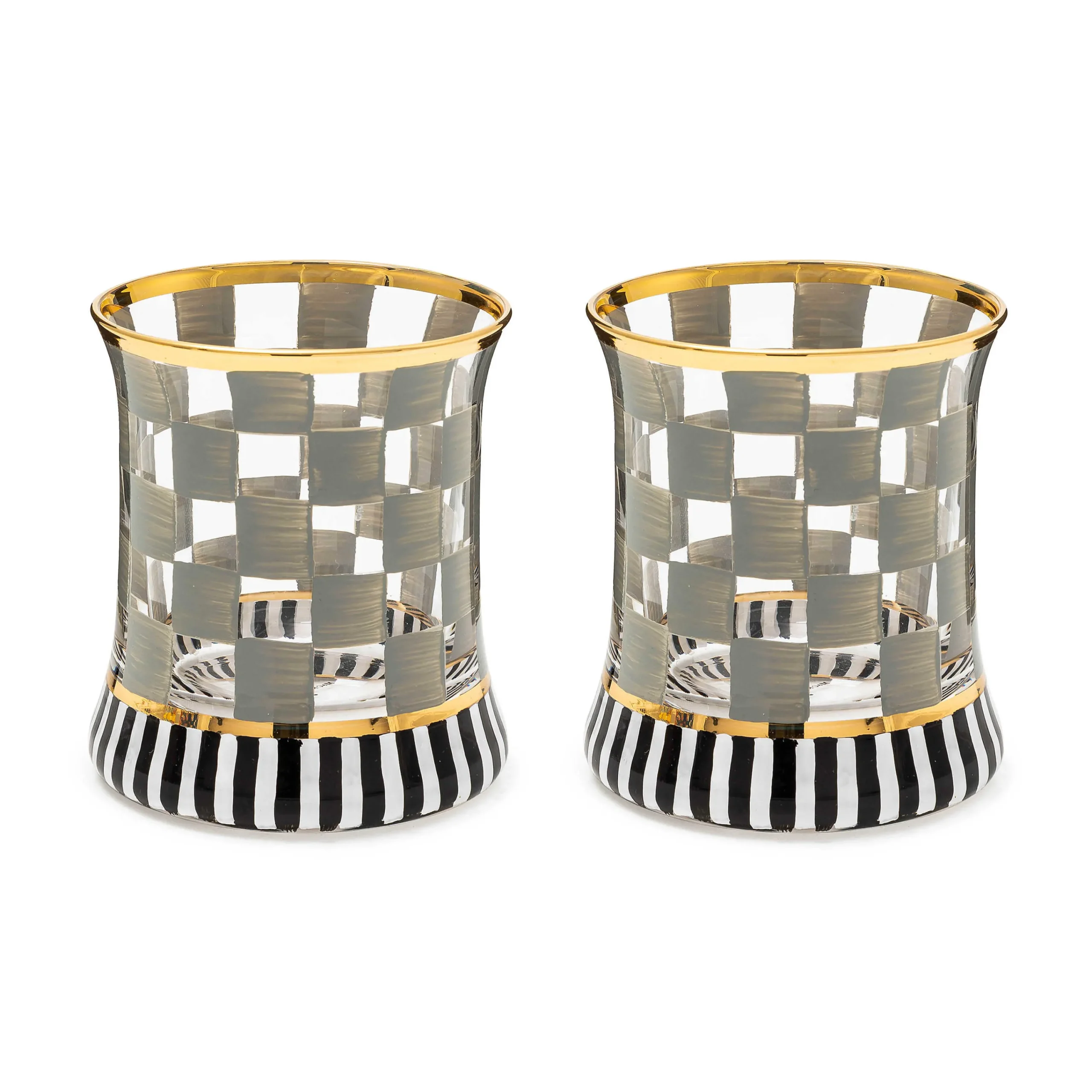 MacKenzie-Childs Drinkware<Carnival Sterling Tumbler Glass, Set of 2