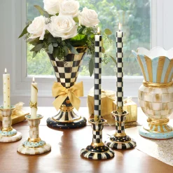 MacKenzie-Childs Candles & Fragrances|Table Accessories<Check Black  Ivory Dinner Candles, Set of 2