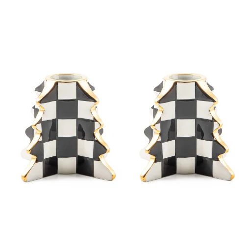 MacKenzie-Childs Holiday|Candles & Fragrances<Check Tree Candle Holders, Set of 2