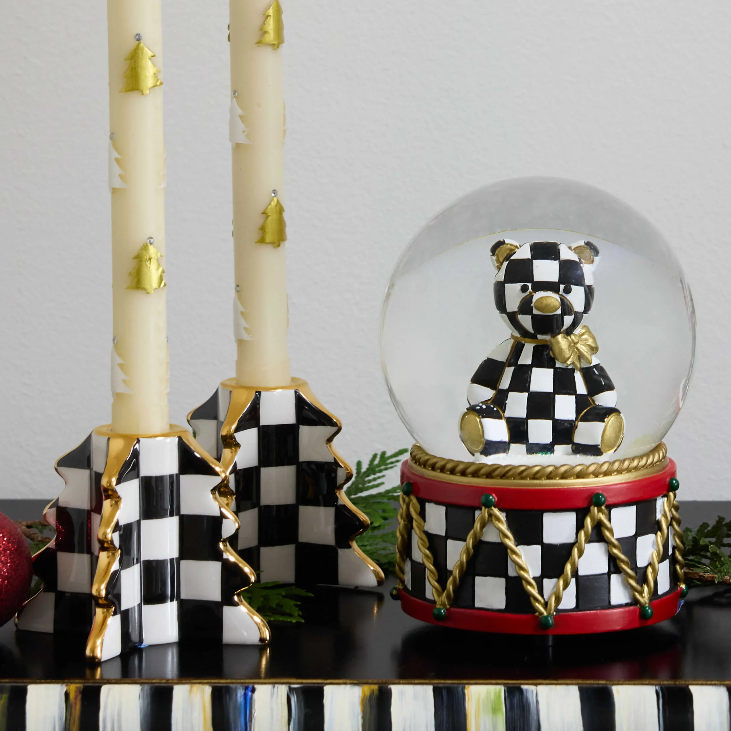 MacKenzie-Childs Holiday|Candles & Fragrances<Check Tree Candle Holders, Set of 2