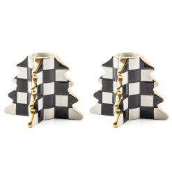 MacKenzie-Childs Holiday|Candles & Fragrances<Check Tree Candle Holders, Set of 2