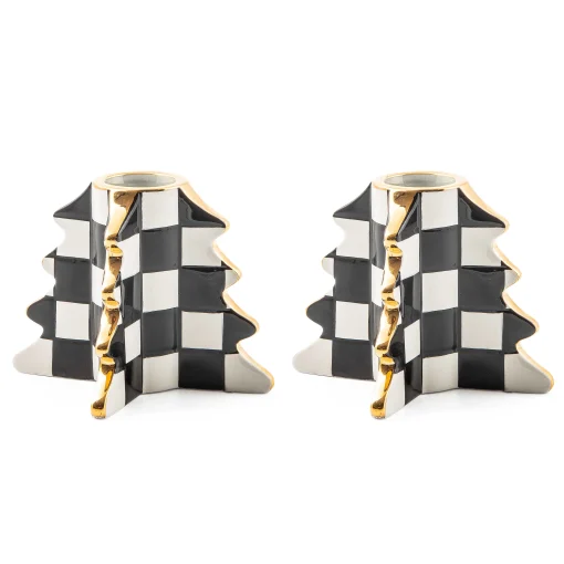 MacKenzie-Childs Holiday|Candles & Fragrances<Check Tree Candle Holders, Set of 2