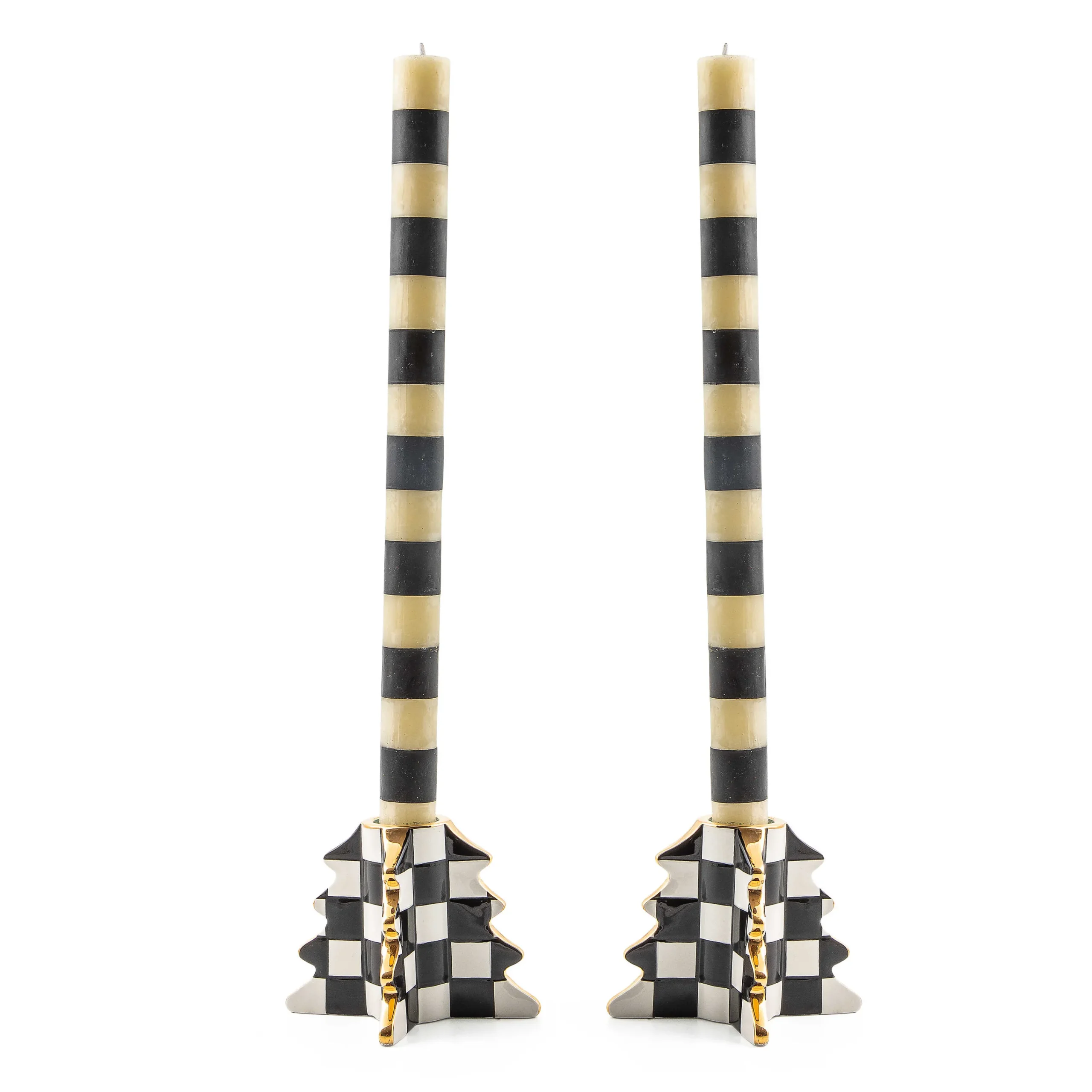 MacKenzie-Childs Holiday|Candles & Fragrances<Check Tree Candle Holders, Set of 2
