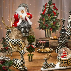 MacKenzie-Childs Holiday|Room Accents<Checkmate Sitting Deer