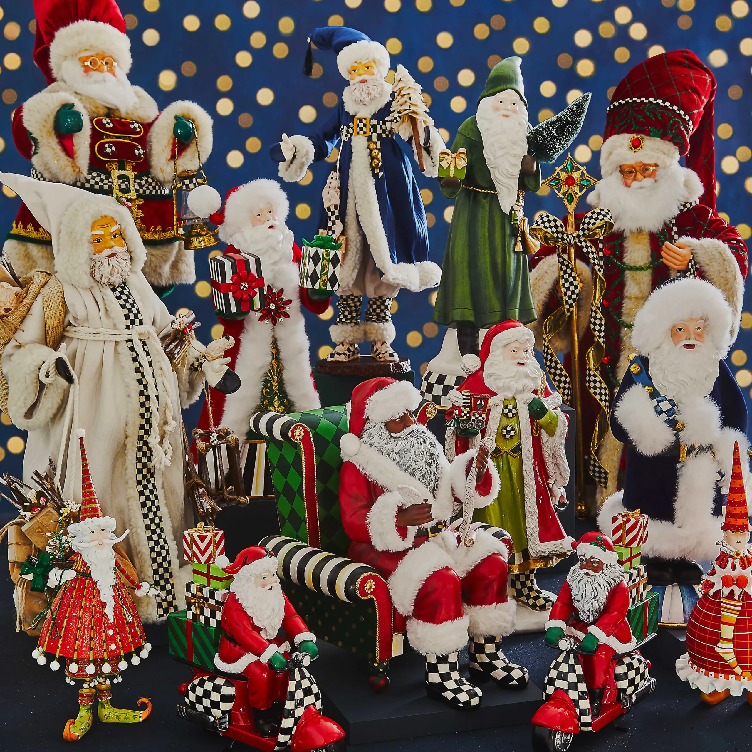 MacKenzie-Childs Holiday|Room Accents<Christmas Magic Santa With Staff