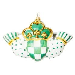 MacKenzie-Childs Holiday<Claddagh Glass Ornament