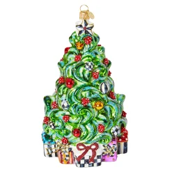 MacKenzie-Childs Holiday<Classic Courtly Christmas Tree Glass Ornament