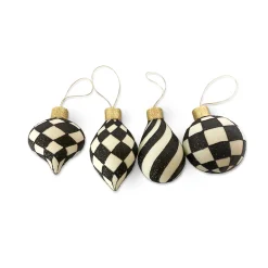 MacKenzie-Childs Holiday|Decor Sets<Classic Courtly Glass Ornaments, Set of 4