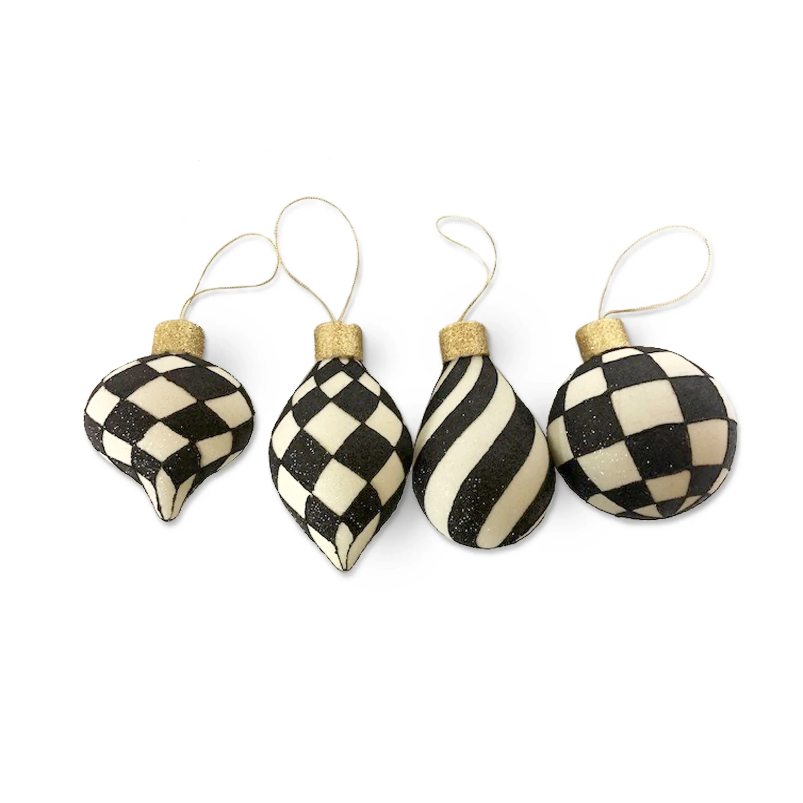 MacKenzie-Childs Holiday|Decor Sets<Classic Courtly Glass Ornaments, Set of 4