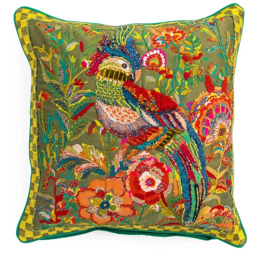 MacKenzie-Childs Spring|Pillows, Throws, & Cushions<Cockatiel Chartreuse Throw Pillow