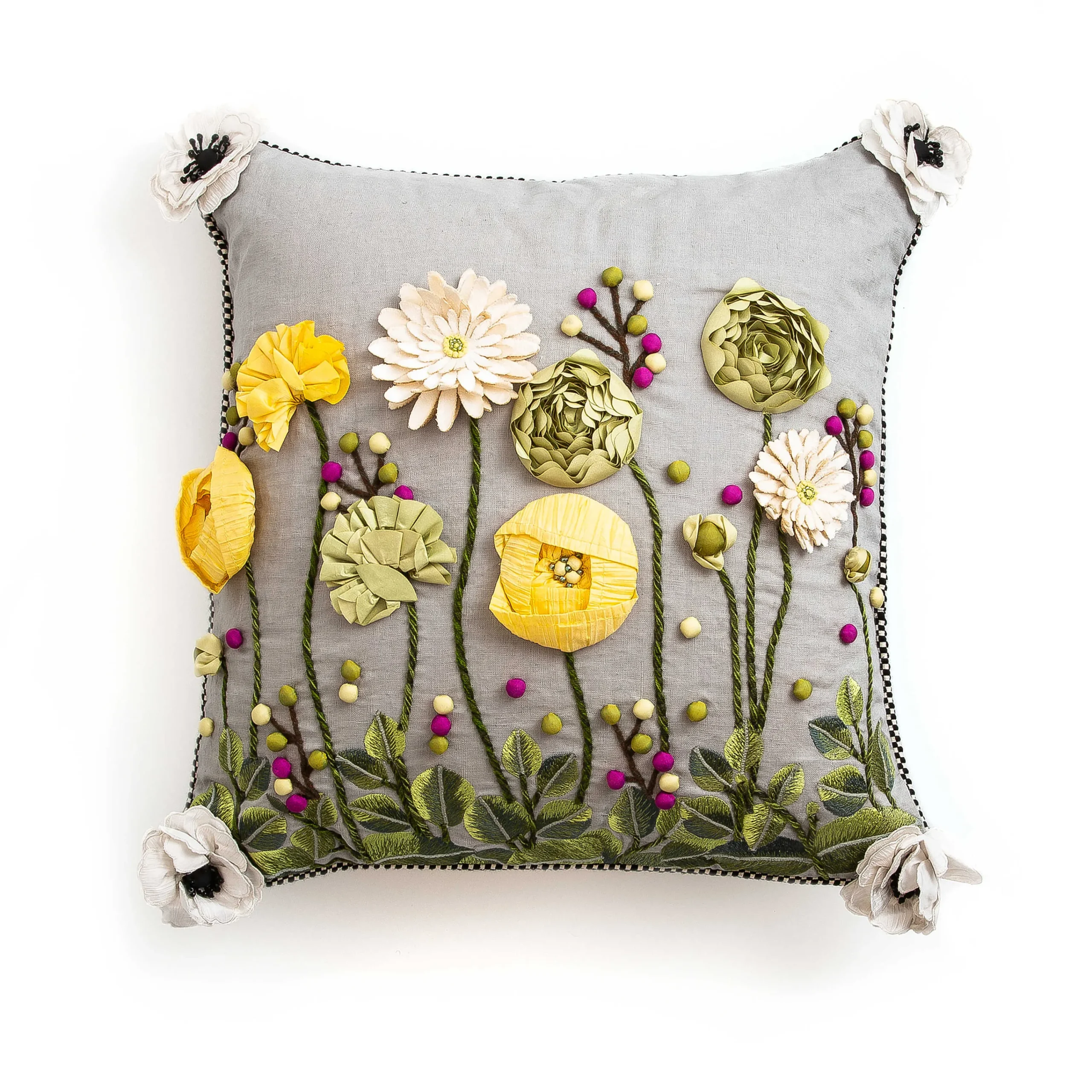 MacKenzie-Childs Spring|Pillows, Throws, & Cushions<Coming Up Daisies Square Throw Pillow