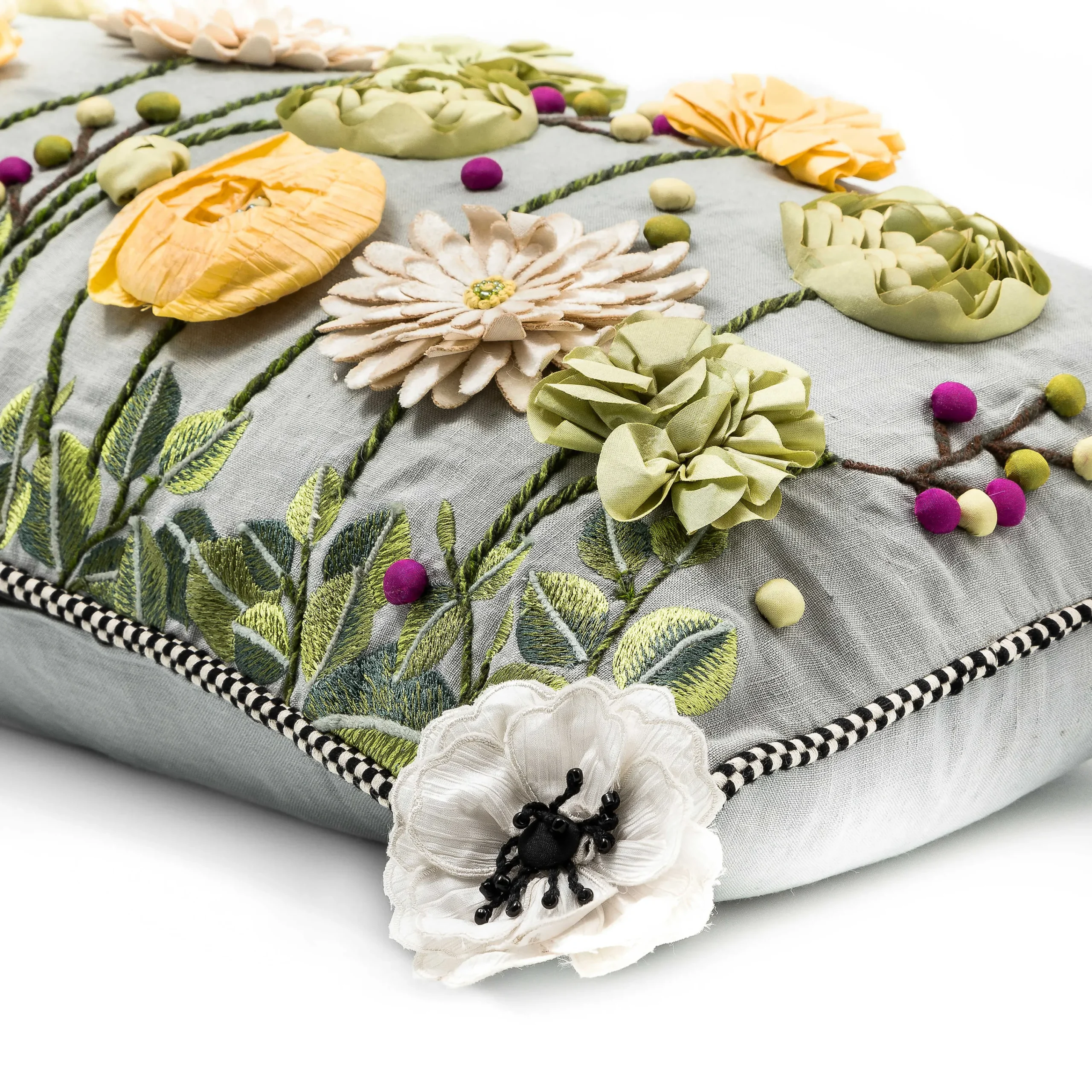MacKenzie-Childs Spring|Pillows, Throws, & Cushions<Coming Up Daisies Square Throw Pillow