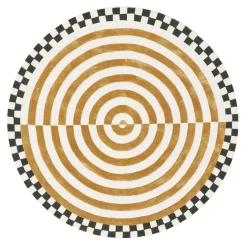 MacKenzie-Childs Rugs<Concentric Circle Wheat 6' Round Rug