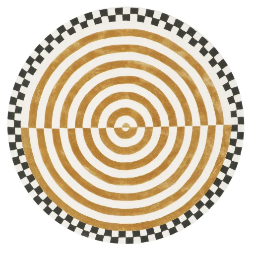 MacKenzie-Childs Rugs<Concentric Circle Wheat 6' Round Rug