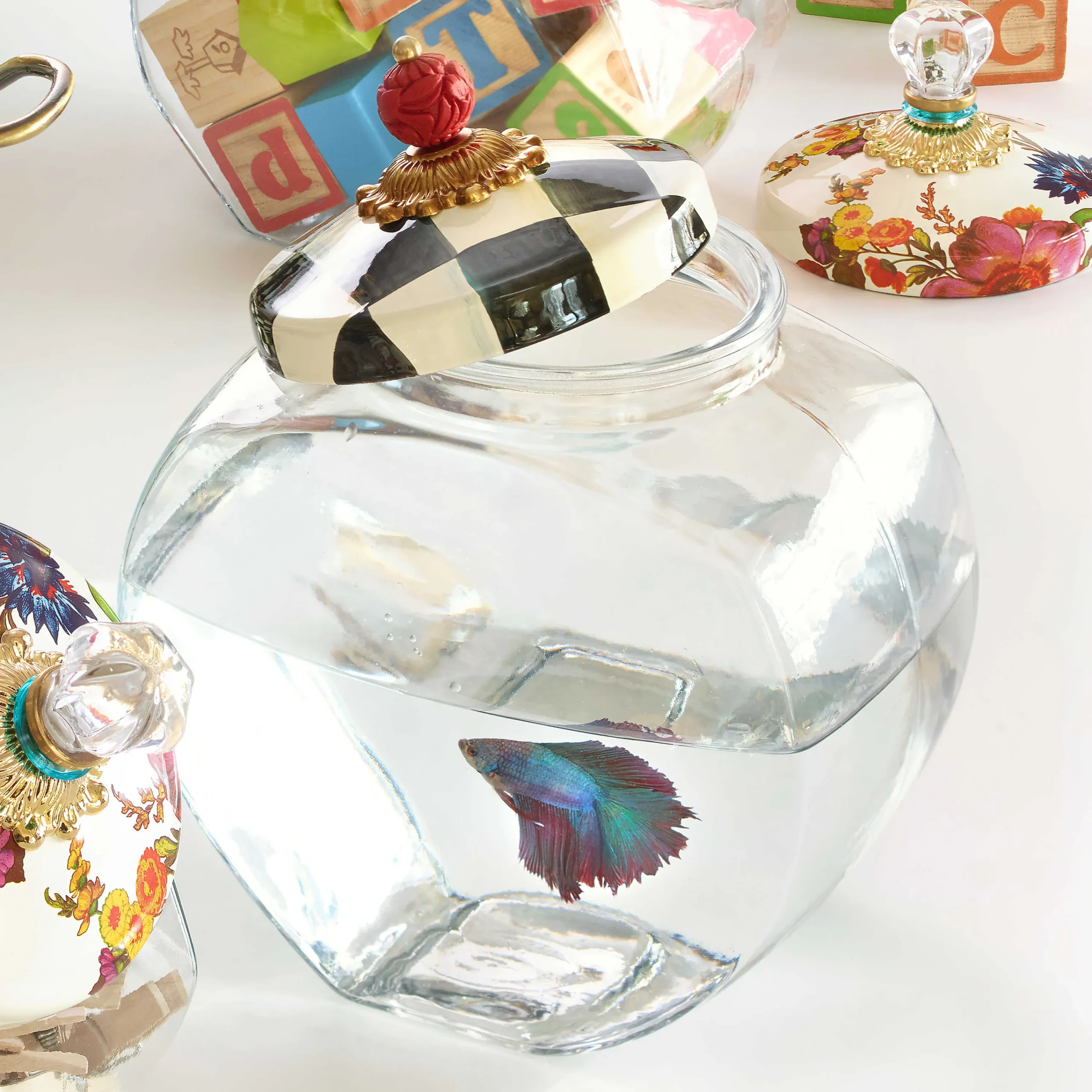 MacKenzie-Childs Kitchen Storage & Organization<Cookie Jar with Courtly Check Lid