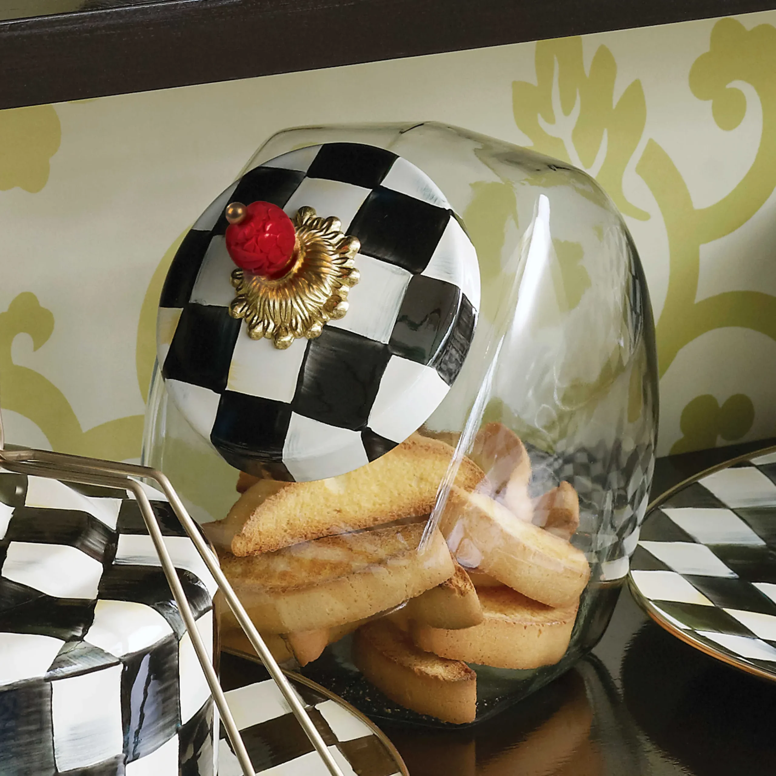 MacKenzie-Childs Kitchen Storage & Organization<Cookie Jar with Courtly Check Lid