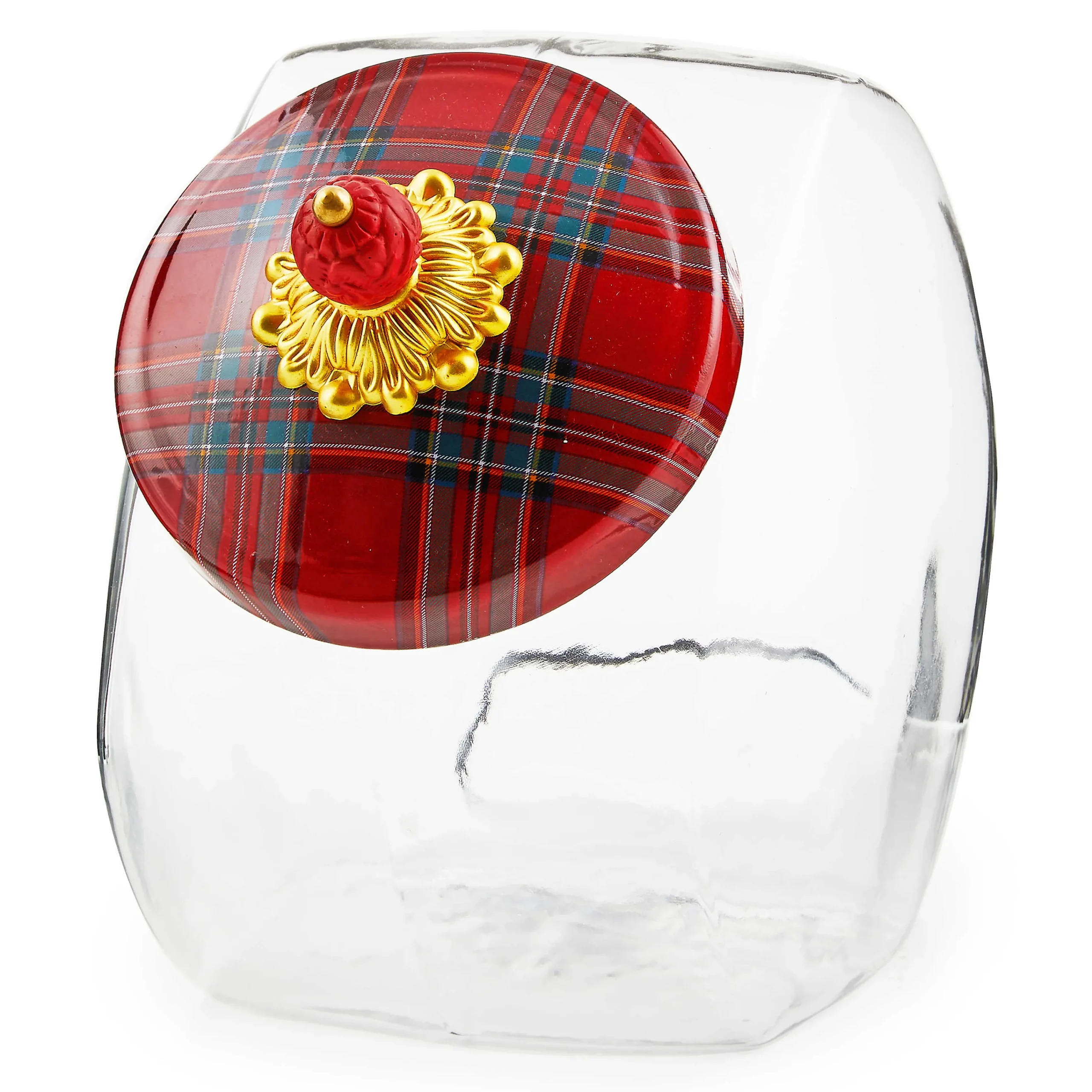 MacKenzie-Childs Kitchen Storage & Organization<Cookie Jar with Red Tartan Lid