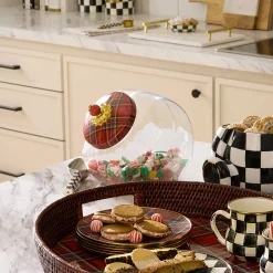 MacKenzie-Childs Kitchen Storage & Organization<Cookie Jar with Red Tartan Lid