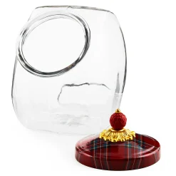 MacKenzie-Childs Kitchen Storage & Organization<Cookie Jar with Red Tartan Lid