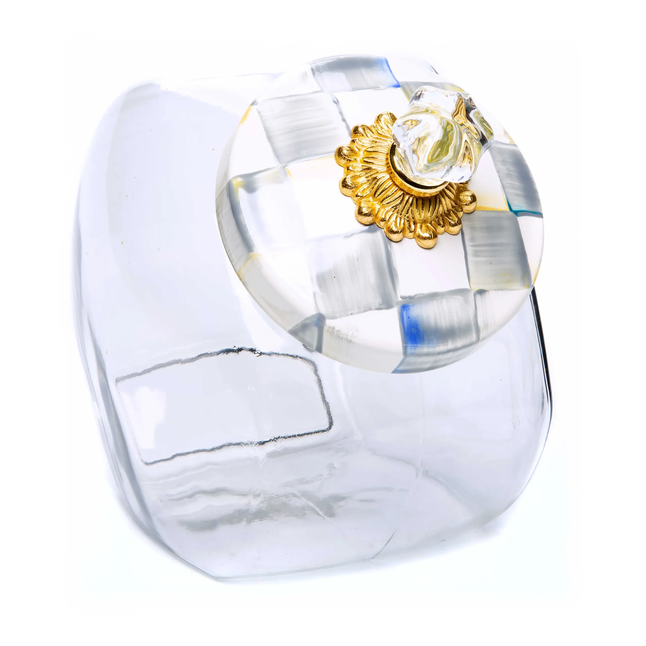 MacKenzie-Childs Kitchen Storage & Organization<Cookie Jar with Sterling Check Lid