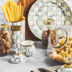 MacKenzie-Childs Kitchen Storage & Organization<Cookie Jar with Sterling Check Lid