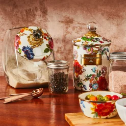 MacKenzie-Childs Kitchen Storage & Organization<Cookie Jar with White Flower Market Lid