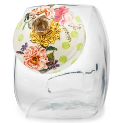 MacKenzie-Childs Kitchen Storage & Organization<Cookie Jar with Wildflowers Green Lid