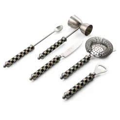 MacKenzie-Childs Drinkware|Bar Entertaining<Courtly Check 3260 Bar Tool Set