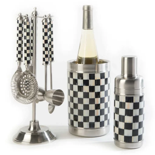 MacKenzie-Childs Drinkware|Bar Entertaining<Courtly Check 3260 Bar Tool Set