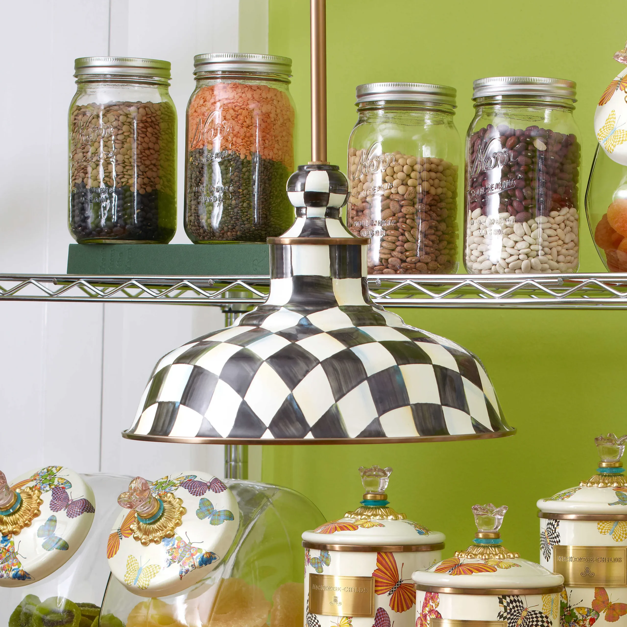 MacKenzie-Childs Lighting<Courtly Check 12 Barn Pendant Lamp