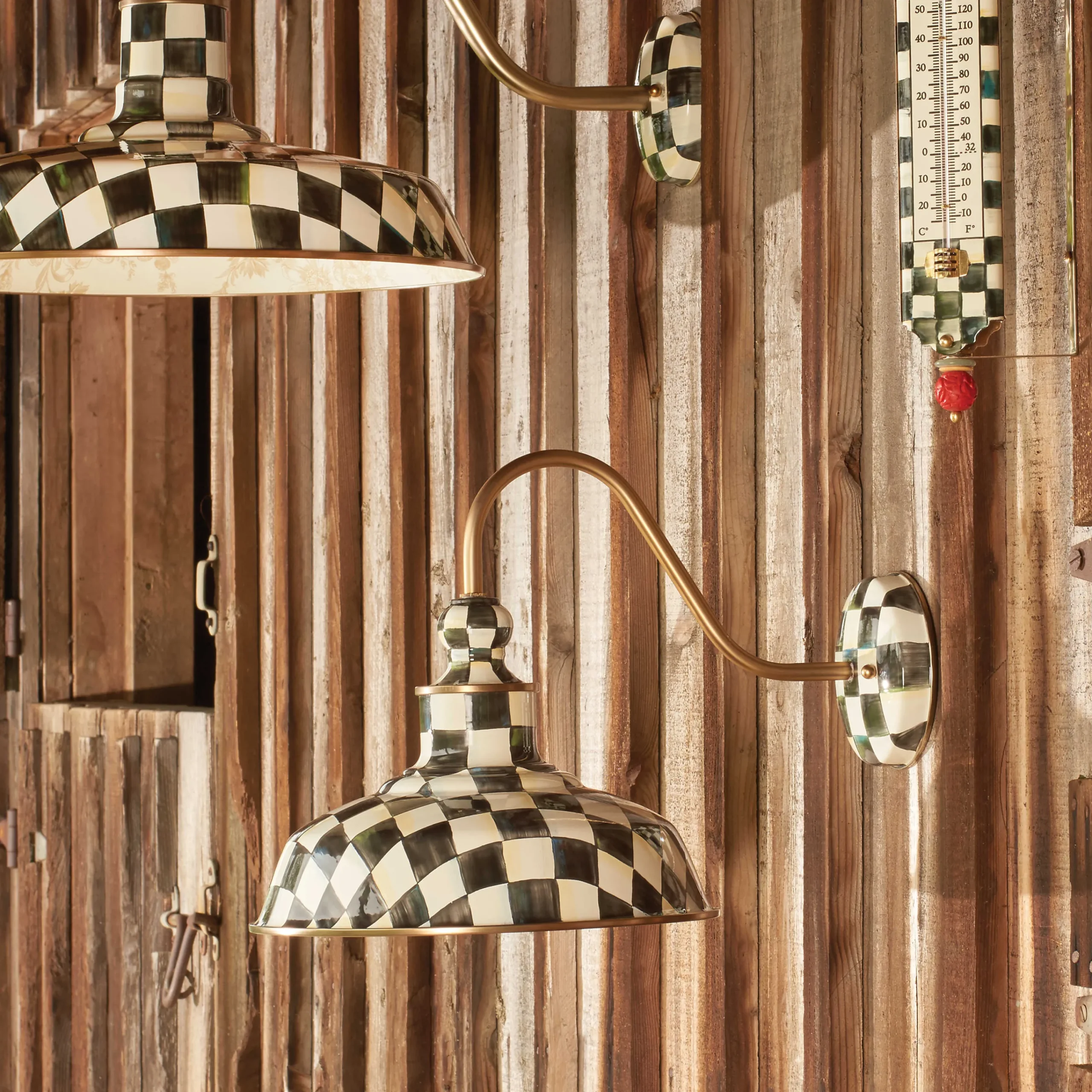 MacKenzie-Childs Lighting<Courtly Check 12 Barn Sconce