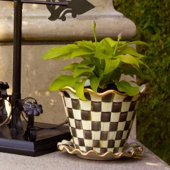 MacKenzie-Childs Spring|The Fall Shop<Courtly Check 8 Ceramic Garden Pot