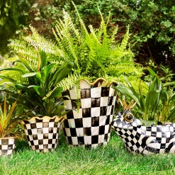 MacKenzie-Childs Spring|The Fall Shop<Courtly Check 8 Ceramic Garden Pot